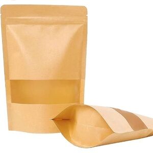 46 pieces Kraft Paper Stand-Up Pouches with display window (7x10.2 inches)